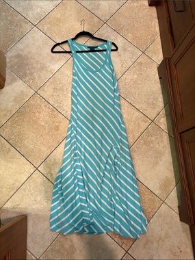 Ralph Lauren blue and White Striped Tank Midi dress
